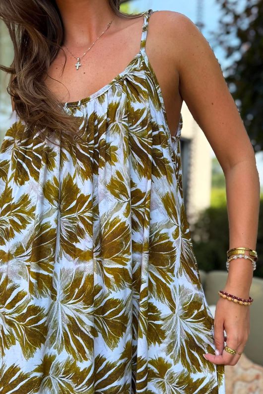 Tie Shoulder Maxi Dress Mucky Olive